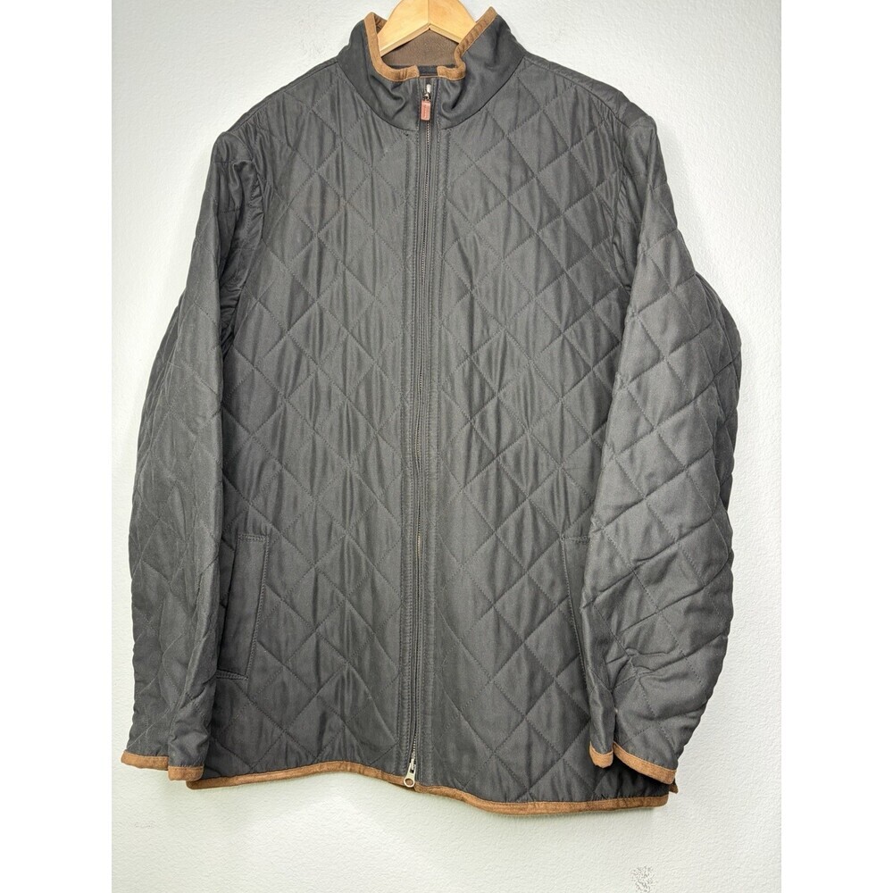 Peter Millar Suffolk Lightweight Quilted Full Zip Jacket/Coat Black LARGE